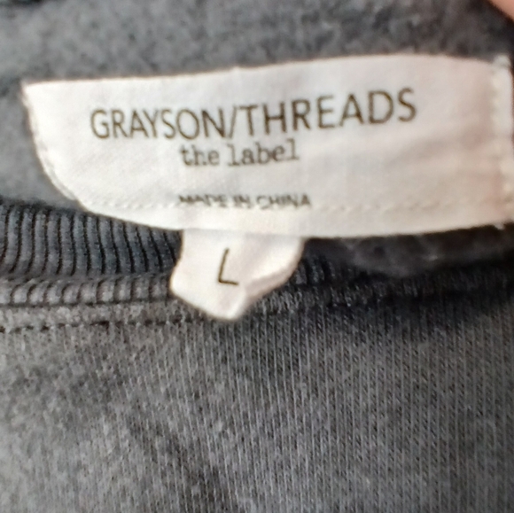 Grayson Threads Gray Sweatshirt Manifest Gold Butterfly Women's Size Large Comfy - Picture 4 of 6